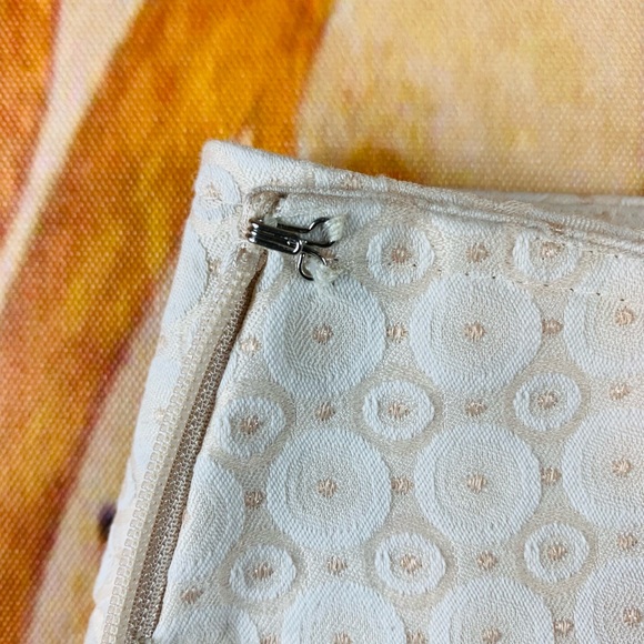 Ann Taylor Women Pencil Silhouette Skirt Cotton Blend, Color Tan / Ivory - Picture 6 of 11